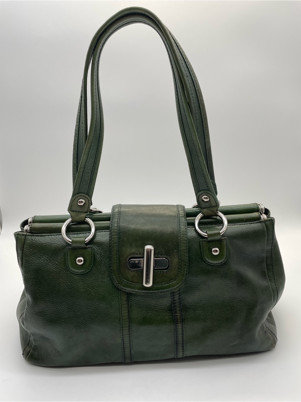 Danier Green Leather Shoulder Bag